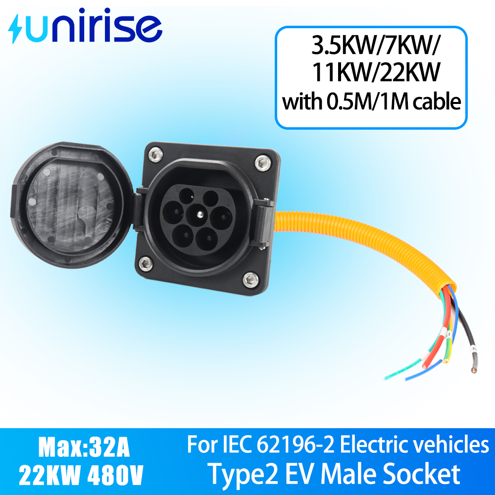 Разъем Unirise Type2 для элект – обзор и цена Ev Charging Cable
