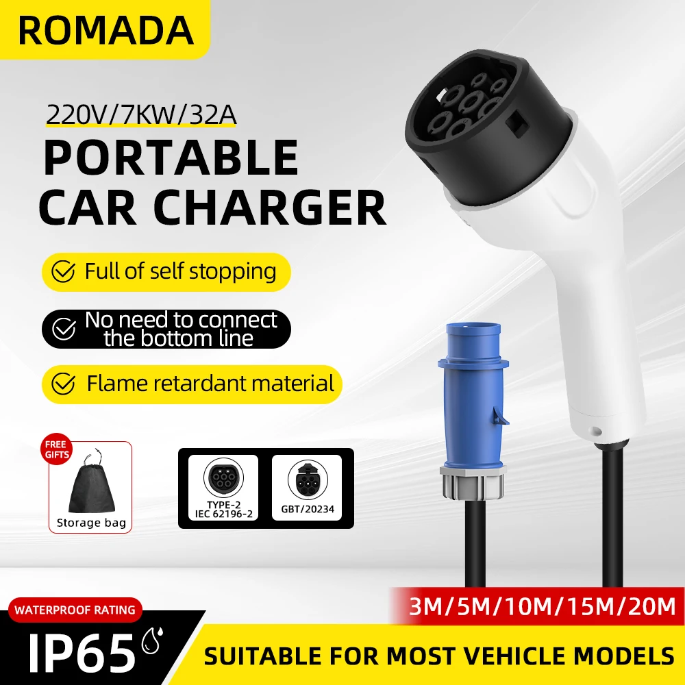 ROMADA Type2 IEC62196-2 для эл – обзор и цена Ev Charger Adapter