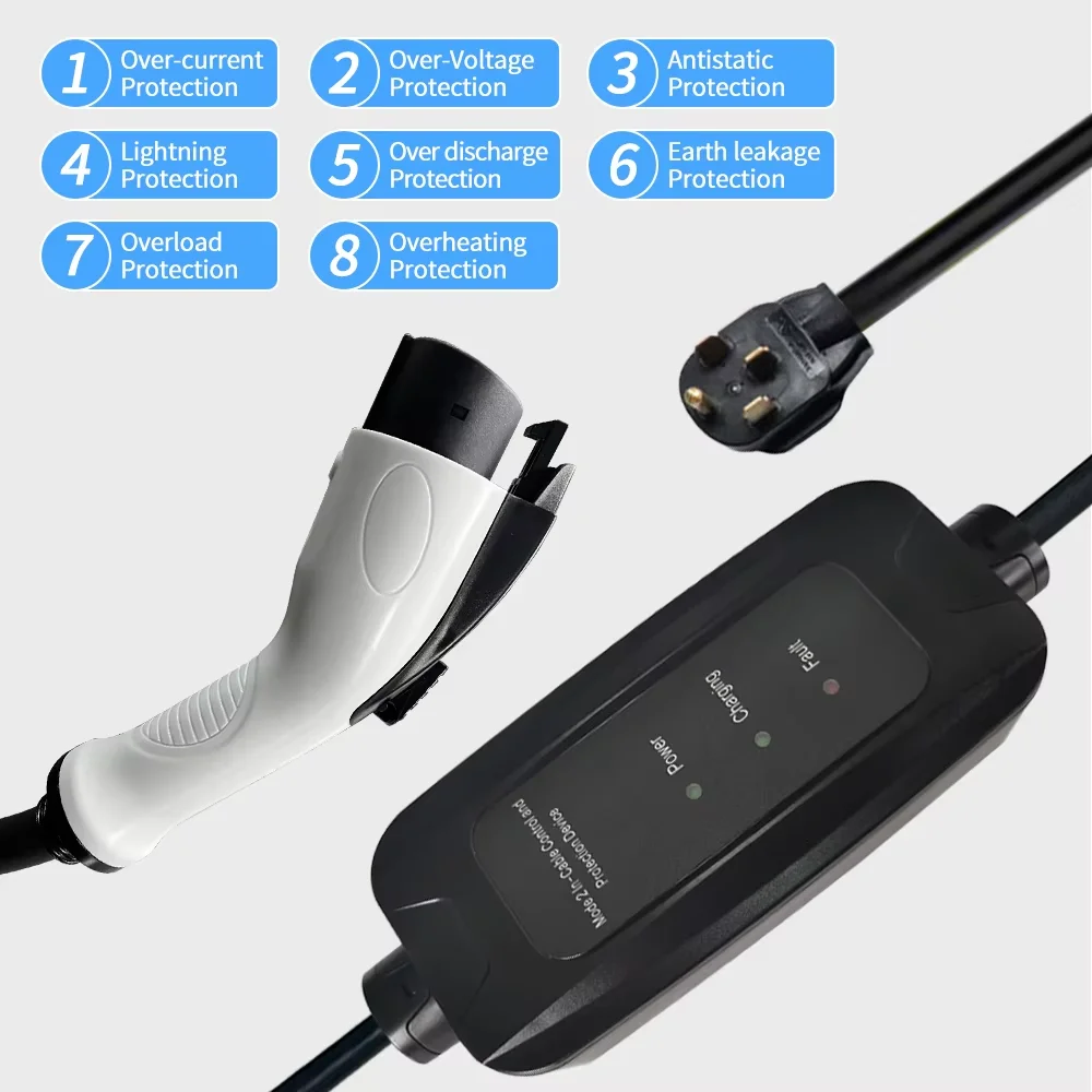 9 кВт 16 А SAE J1772 Тип 1 Моб – обзор и цена Portable Ev Charger